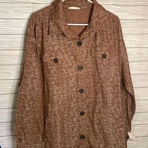 Zenana melange knit shacket size small with pockets